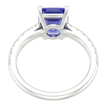 Natural Sapphire Ring 3ct - White Gold 14K