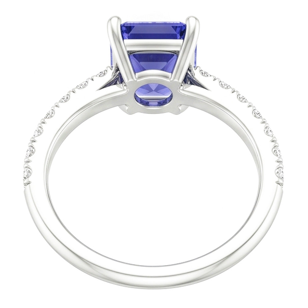 Natural Sapphire Ring 3ct - White Gold 14K
