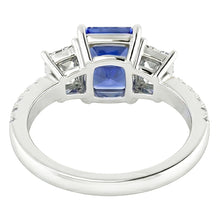 Natural Sapphire Ring 3ct - White Gold 14K