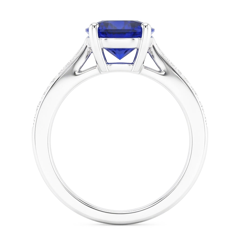 Natural Sapphire Ring 3ct - White Gold 14K