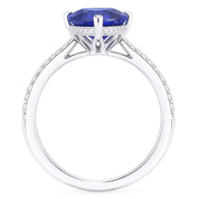 Natural Sapphire Ring 3ct - White Gold 14K