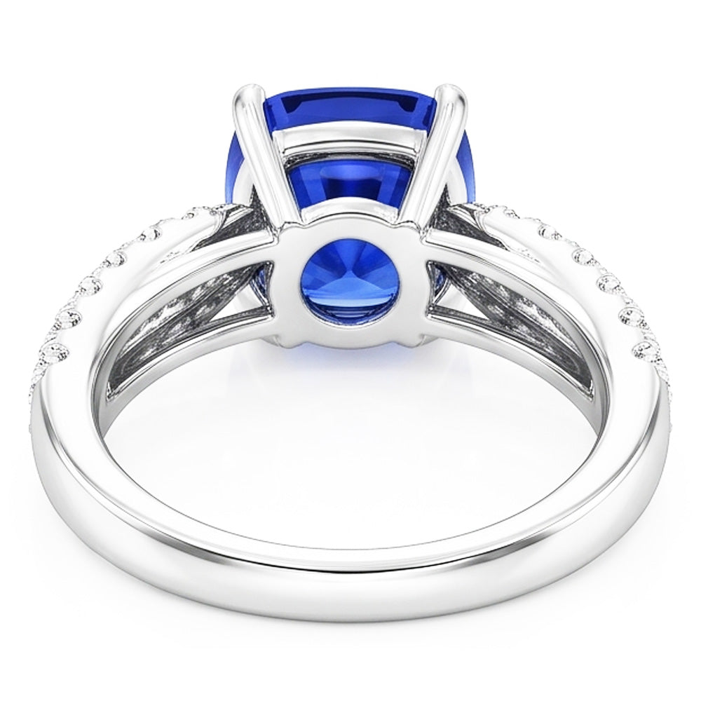 Natural Sapphire Ring 3ct - White Gold 14K