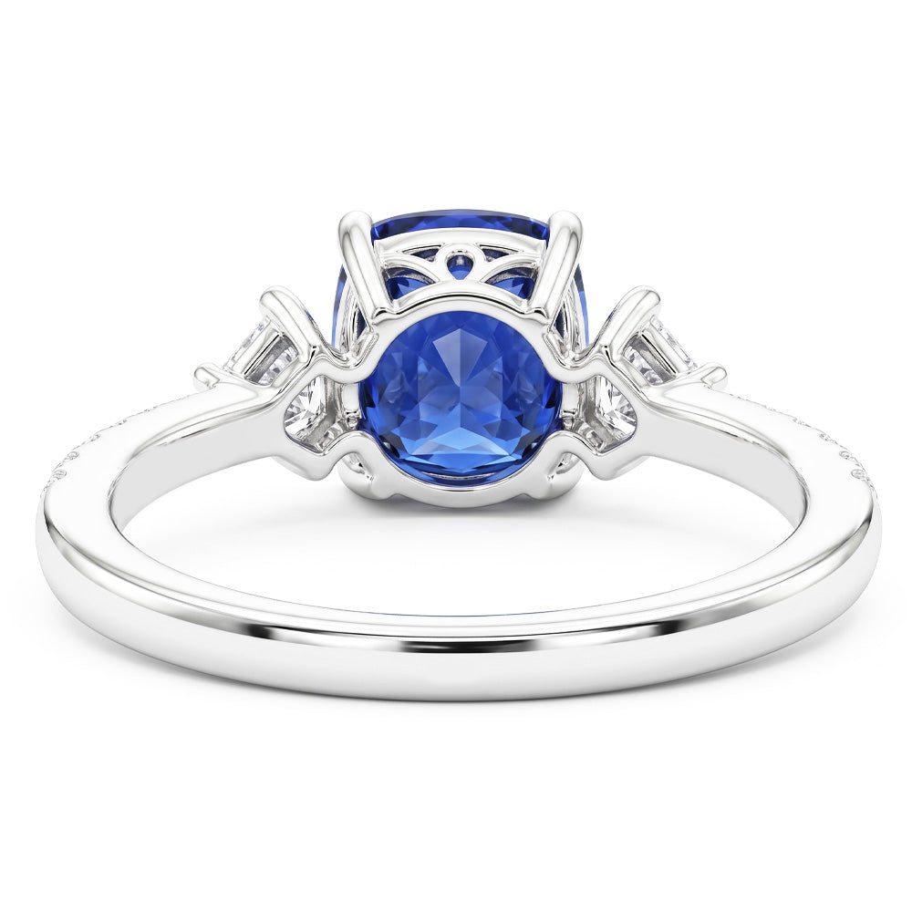 Natural Sapphire Ring 3ct - White Gold 14K