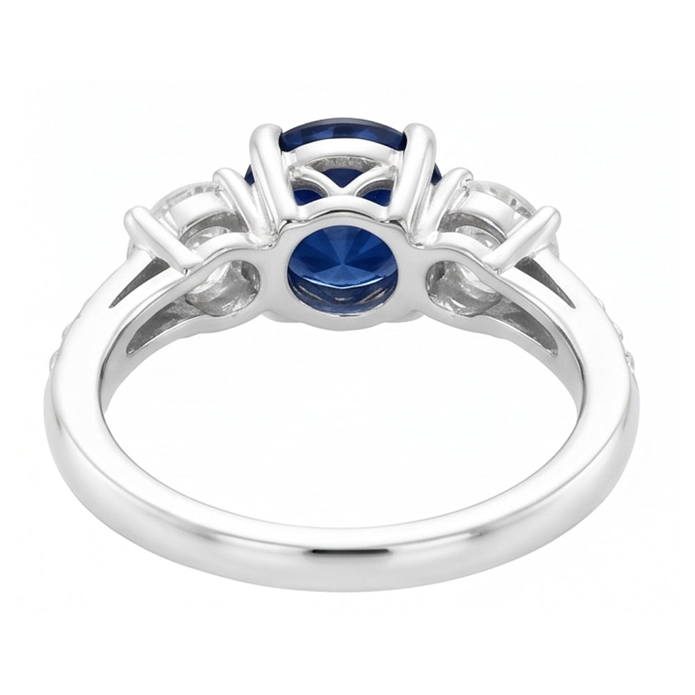 Natural Sapphire Ring 3ct - White Gold 14K