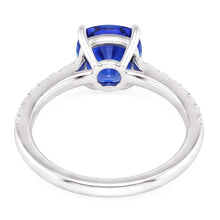 Natural Sapphire Ring 3ct - White Gold 14K