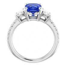 Natural Sapphire Ring 3ct - White Gold 14K