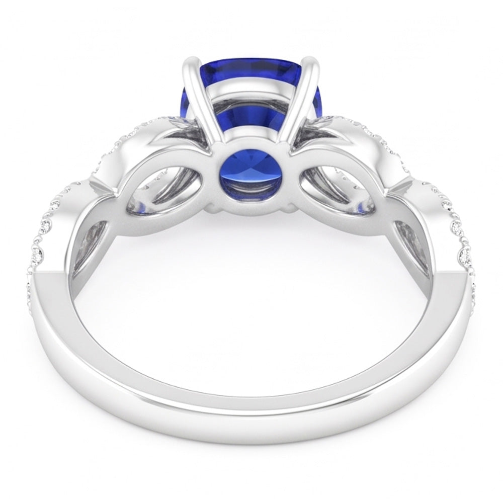 Natural Sapphire Ring 3ct - White Gold 14K