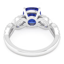 Natural Sapphire Ring 3ct - White Gold 14K