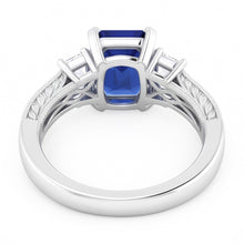 Natural Sapphire Ring 3ct - White Gold 14K
