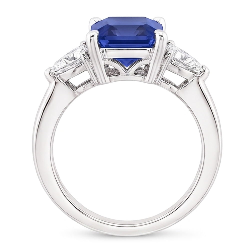 Natural Sapphire Ring 3ct - White Gold 14K