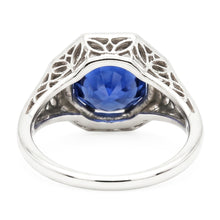 Natural Sapphire Ring 3ct - White Gold 14K