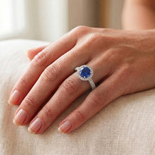 Natural Sapphire Ring 3ct - White Gold 14K