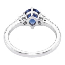 Natural Sapphire Ring 3ct - White Gold 14K
