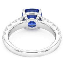 Natural Sapphire Ring 3ct - White Gold 14K
