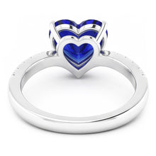 Natural Sapphire Ring 3ct - White Gold 14K