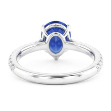 Natural Sapphire Ring 3ct - White Gold 14K