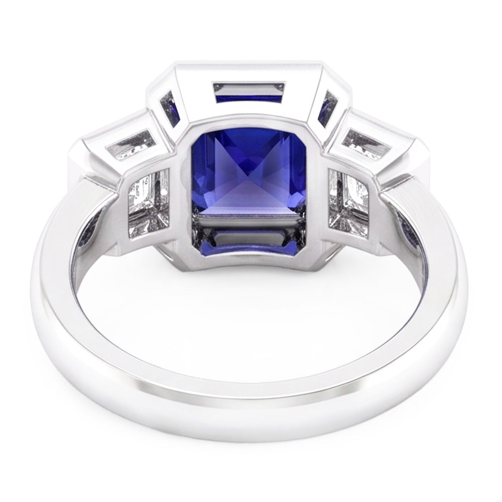 Natural Sapphire Ring 3ct - White Gold 14K