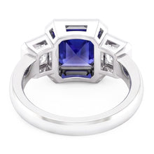 Natural Sapphire Ring 3ct - White Gold 14K