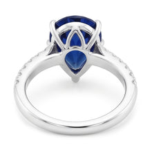 Natural Sapphire Ring 3ct - White Gold 14K