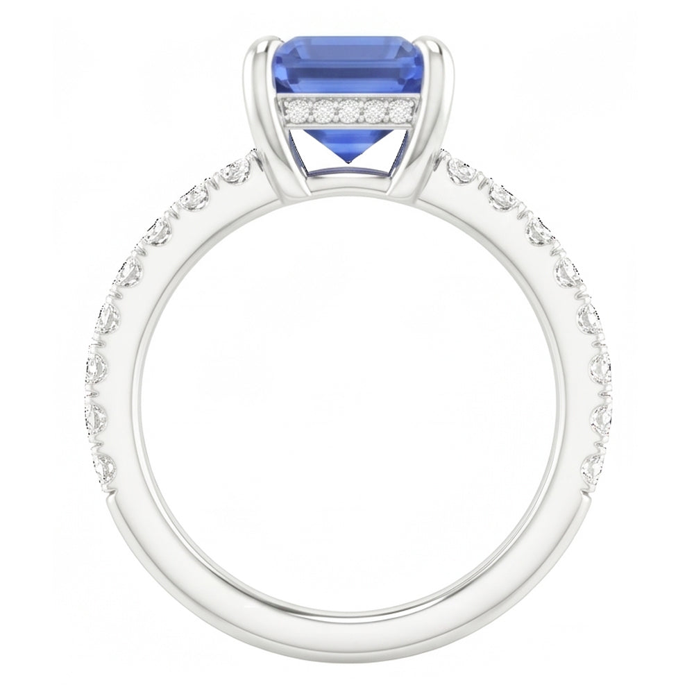 Natural Sapphire Ring 3ct - White Gold 14K
