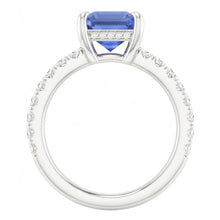 Natural Sapphire Ring 3ct - White Gold 14K