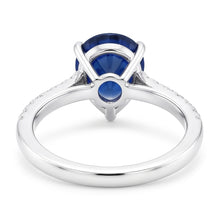 Natural Sapphire Ring 3ct - White Gold 14K