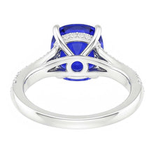 Natural Sapphire Ring 3ct - White Gold 14K