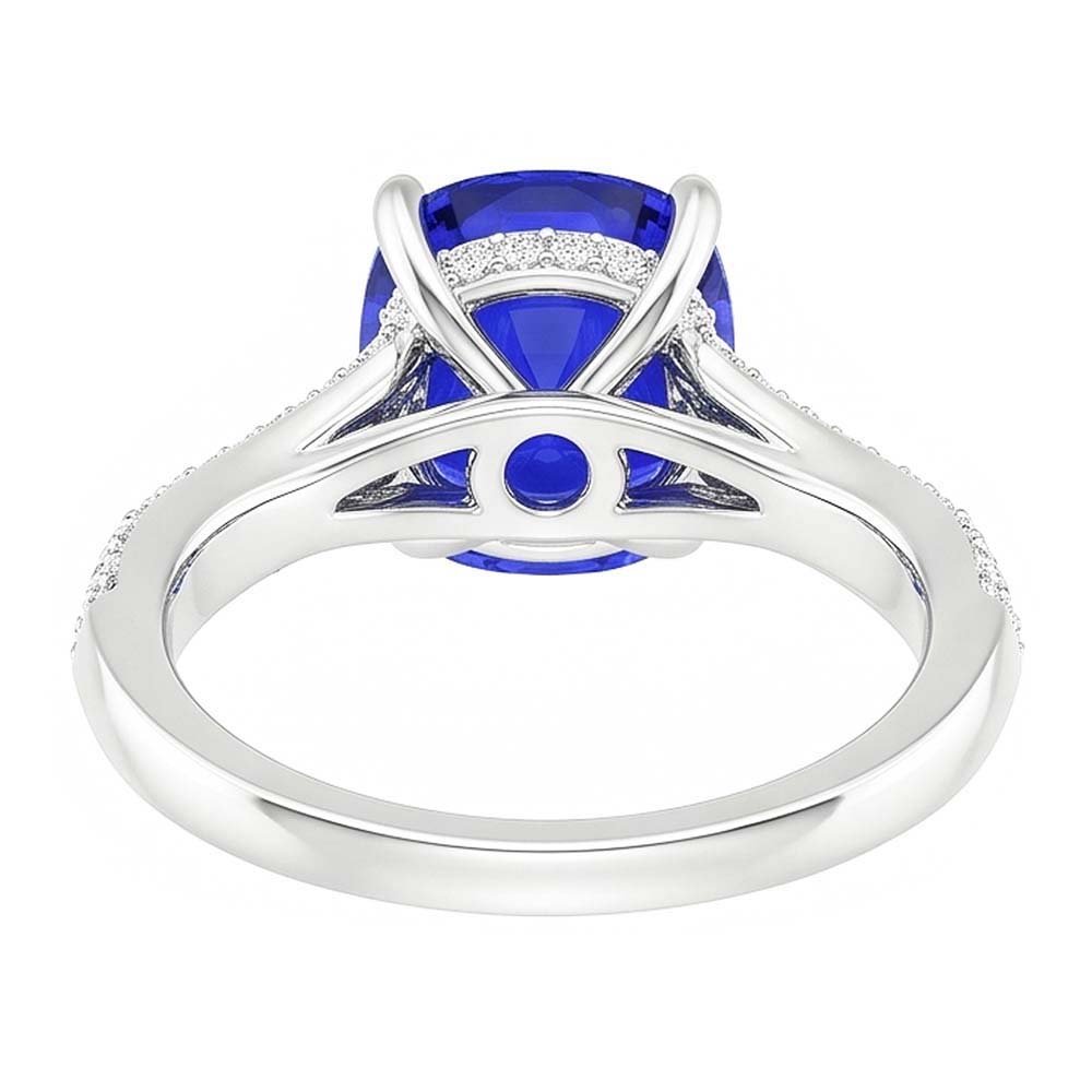 Natural Sapphire Ring 3ct - White Gold 14K