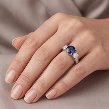 Natural Sapphire Ring 3ct - White Gold 14K
