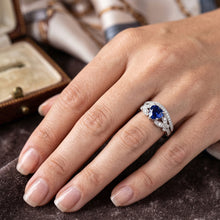 Natural Sapphire Ring 3ct - White Gold 14K