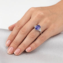 Natural Sapphire Ring 3ct - White Gold 14K