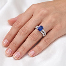 Natural Sapphire Ring 3ct - White Gold 14K