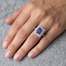 Natural Sapphire Ring 3ct - White Gold 14K