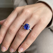 Natural Sapphire Ring 3ct - White Gold 14K