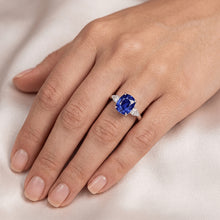 Natural Sapphire Ring 3ct - White Gold 14K