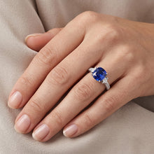 Natural Sapphire Ring 3ct - White Gold 14K
