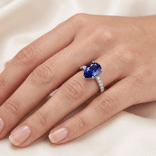 Natural Sapphire Ring 3ct - White Gold 14K