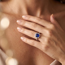 Natural Sapphire Ring 3ct - White Gold 14K