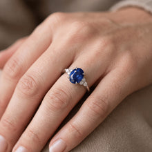 Natural Sapphire Ring 3ct - White Gold 14K