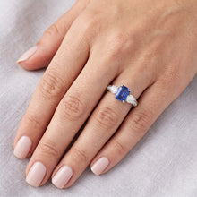 Natural Sapphire Ring 3ct - White Gold 14K