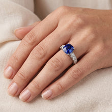 Natural Sapphire Ring 3ct - White Gold 14K