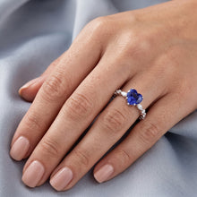 Natural Sapphire Ring 3ct - White Gold 14K