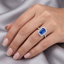 Natural Sapphire Ring 3ct - White Gold 14K
