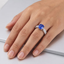 Natural Sapphire Ring 3ct - White Gold 14K