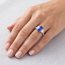 Natural Sapphire Ring 3ct - White Gold 14K