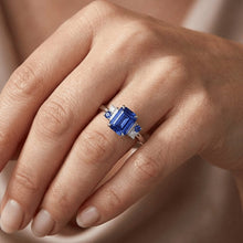 Natural Sapphire Ring 3ct - White Gold 14K