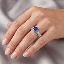 Natural Sapphire Ring 3ct - White Gold 14K