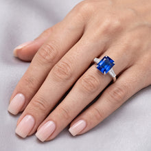 Natural Sapphire Ring 3ct - White Gold 14K