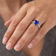 Natural Sapphire Ring 3ct - White Gold 14K