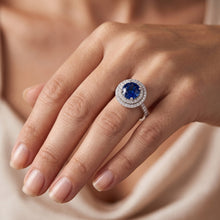 Natural Sapphire Ring 3ct - White Gold 14K